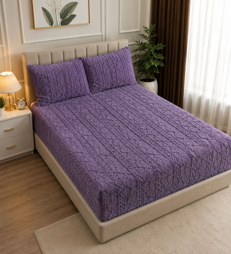 روتختی دونفره کشدار مخمل گیس بافت| سهتکه وارداتی برای تشک ۱۶۰ و ۱۸۰